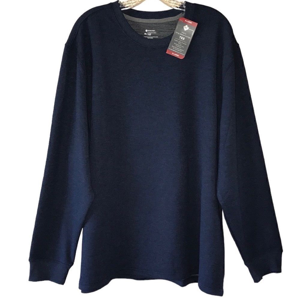 NEW Members Mark Mens Long Sleeve Lounge Tee